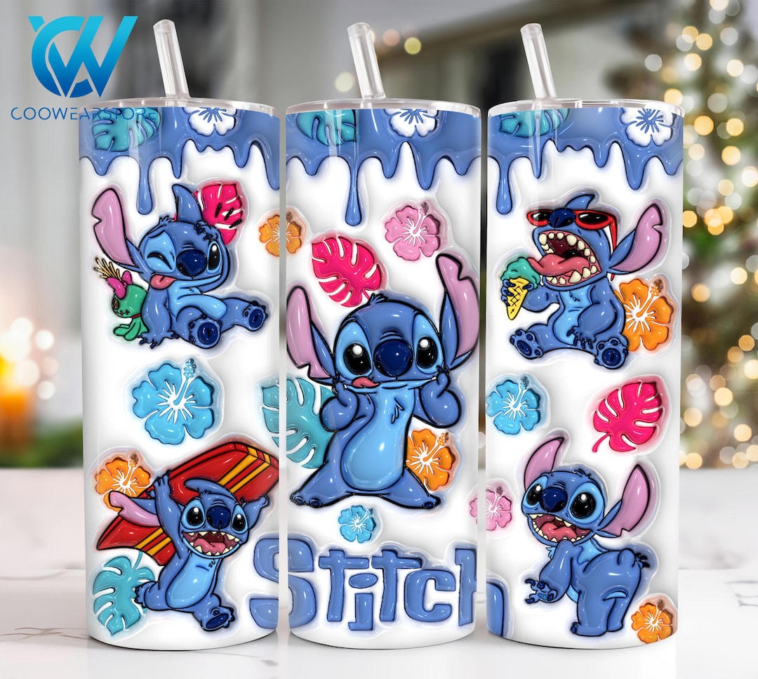 3D Inflated Cartoon Characters 20 Oz Skinny Tumbler Sublimation Design ...