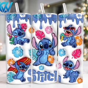Aufgeblasene 3D-Zeichentrickfiguren 20 Unzen Skinny Tumbler Sublimationsdesign, 3D Cartoon 20 Unzen Tumbler Png, Straight und Taper Tumbler Wrap