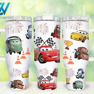 Cartoon Characters 40oz Tumbler Wrap Png, Cartoon Car 2 pieces 40 oz Tumbler Png, Movie Character 40oz Tumbler Png Sublimation Designs