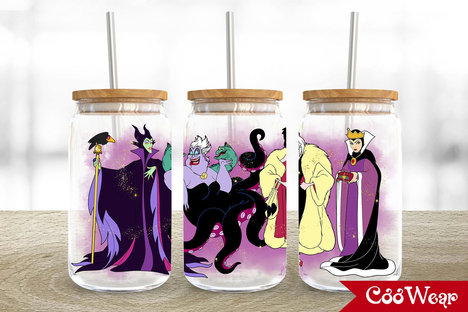 Movies Characters 16oz Glass Can Wrap, Halloween Characters 16 oz Glass Can Png, Witch 16 oz Libbey Glass Can Wrap, 16 oz Tumbler Wrap Png