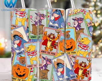 Involucro per bicchiere sottile da 20 once del fantasma del mouse di Halloween, Png per bicchiere sottile da 20 once del cartone animato di Halloween, avvolgente per bicchiere dritto e affusolato con zucca di Halloween