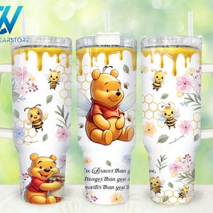 Cartoon Characters 40oz Tumbler Wrap Png, Bear and Friends 2 pieces 40 oz Tumbler Png, Bear Glitter 40oz Tumbler Png Sublimation Designs