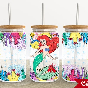 Cartoon Characters 16oz Glass Can Wrap, Cartoon 16 oz Glass Can Png, 16 oz Libbey Glass Can Wrap, 16 oz Tumbler Wrap Png, Sublimation Design