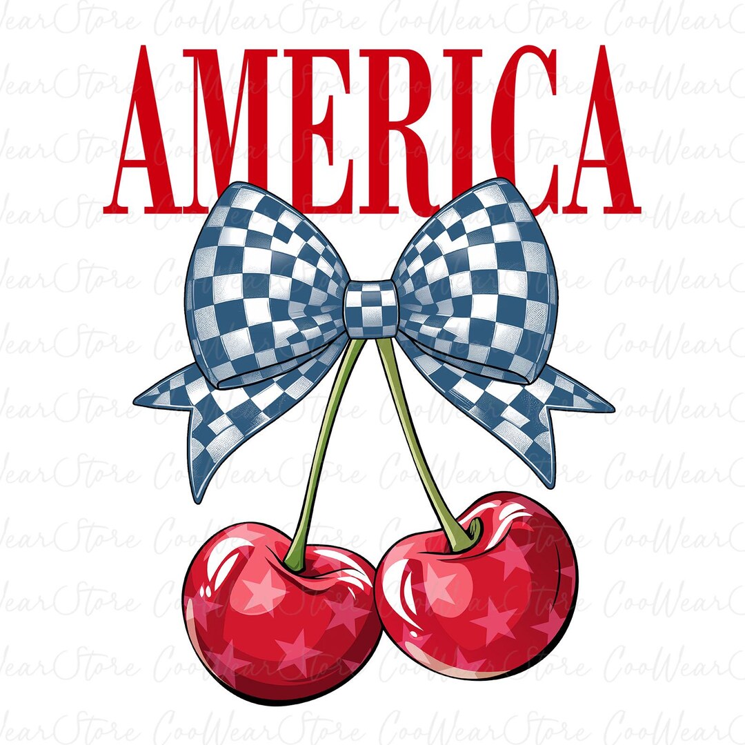 America Cherry Coquette Png, 4th of July Png, America Coquette Bow Png ...