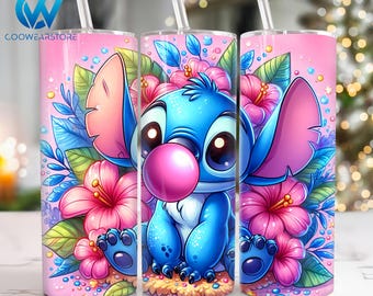 Postacie z kreskówek 20 oz Skinny Tumbler Sublimacja Projekt, Cartoon Floral 20oz Skinny Tumbler Png, Cartoon Straight and Taper Tumbler Wra
