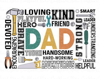 Retro Father Png, Father Png, Father Hardworking Hero Protector Png, Father's Day Png, Fathers Day Gift, Daddy Png, Gift For Dad, Retro Dad