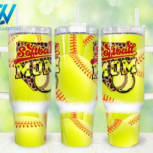 Softball Mom 40oz Tumbler Wrap Png, Softball Mama 2 pieces 40 oz Tumbler Png, Retro Mothers Day 40oz Tumbler Png Sublimation Designs