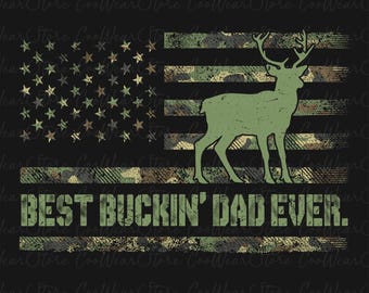 Retro Hunter Dad Png, Deer Hunting Png, Camouflage Hunting Png, Best Buckin Dad Ever Png, Camo Dad Png, Father's Day Png, Father's Day Gift