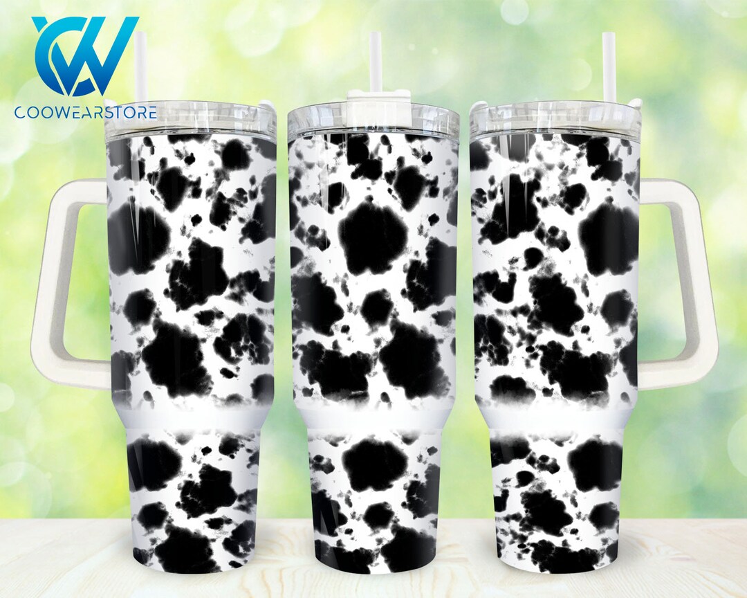 Cowhide 40oz Tumbler Wrap Png, Cow Fur Print 2 Pieces 40 Oz Tumbler Png ...