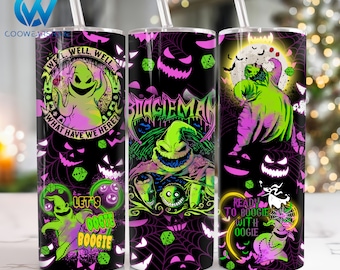 Películas Personajes de terror Diseño de sublimación de vaso flaco de 20 oz, Películas de Halloween Vaso flaco de 20 oz Png, Envoltura de vaso recto y cónico
