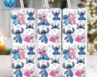 Cartoon Characters 20 oz Skinny Tumbler Sublimation Design, Cartoon Couple 20oz Skinny Tumbler Png, Cartoon Straight and Taper Tumbler Wra