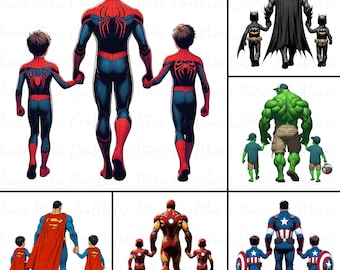 Superhero Dad Png Bundle, Superhero Dad Png, Dad Life Png, Dad and Son, Super Dad, Hero Squad Png, Happy Father's Day Png, Father's Day Gift