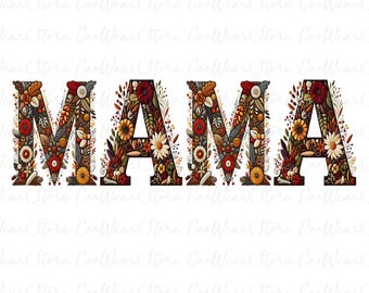 Faux Embroidery Floral Mama Png, Embroidery Mama Png, Happy Mother's Day Png, Mother's Day Png, Floral Mama Png, Mom Life Png, Mama Png Gift