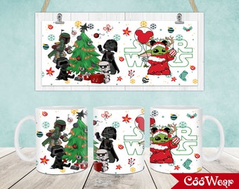 Christmas Mug Wrap, 11oz & 15oz Mug Template, Merry Christmas 11oz Mug Png, 15oz Mug Png, Mug Designs, Coffee Mugs, Mug Sublimation Design