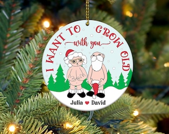 I Want To Grow Old With You 3D Inflated Christmas Ornament Png, 3D