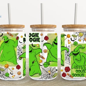 Personnages de dessins animés 16 oz pour canette en verre, dessin animé Halloween 16 oz pour canette en verre, 16 oz pour canette en verre Libbey pour 16 oz, emballage pour gobelet 16 oz sublime