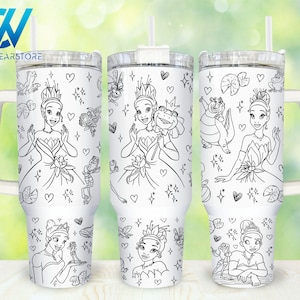 Movies Characters 40oz Tumbler Wrap Png, Cartoon Characters 2 pieces 40 oz Tumbler Png, Princess Cartoon 40oz Tumbler Png Sublimation Design