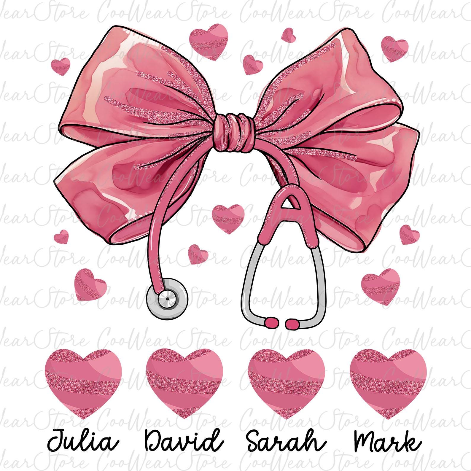 Nurse Bow Png, Valentine Nurse Png, Stethoscope Coquette Png ...