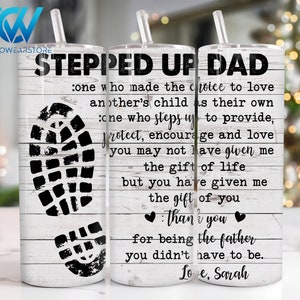 Stepped Dad 20 oz Skinny Tumbler Png, Father 20oz Tumbler Png, Straight and Taper Tumbler Wrap, Fathers Day Tumbler, Step Dad Tumbler Png