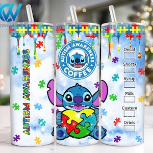 Cartoon Characters 20 oz Skinny Tumbler Sublimation, Cartoon Autism 20oz Tumbler Png, Movies Characters Straight and Taper Tumbler Wrap