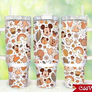 Höstmus 113 cl tumbler-wrap png, magisk Halloween 2 stycken 113 cl tumbler png, Halloween tecknad tumbler 113 cl png sublimeringsdesign
