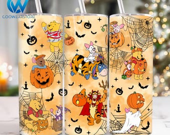 Involucro per bicchiere sottile da 20 once del fantasma del mouse di Halloween, Png per bicchiere sottile da 20 once del cartone animato di Halloween, avvolgente per bicchiere dritto e affusolato con zucca di Halloween