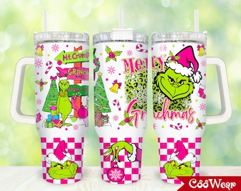 Christmas Tumbler / Grinchmas / Mean Green Character Tumbler / Xmas Tumbler  / 40oz Tumbler / Stanley Dupe / Stanley Tumbler 