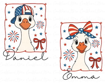 Custom American Goose Png, 4th of July Goose Png, American Silly Goose Png, Custom Kids Goose Png, America Coquette Png, Fourth Of July Bow