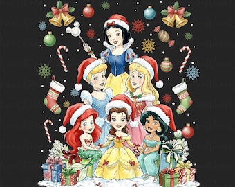 Christmas Princess Png, Princess Christmas Png, Merry Christmas Png, Christmas Cartoon Princess Png, Trendy Christmas Png, Digital File