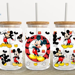 Cartoon Character 16oz Glass Can Wrap, Cartoon 16 oz Glass Can Png, Mouse 16 oz Libbey Glass Can Wrap, 16 oz Tumbler Wrap Png