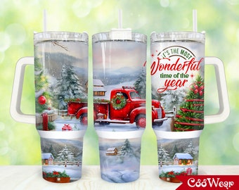 Es ist die schönste Zeit des Jahres 40 Unzen Becher Wrap Png, Weihnachten 2 Stück 40 Unzen Becher Png, Frohe Weihnachten Becher 40 Unzen Png