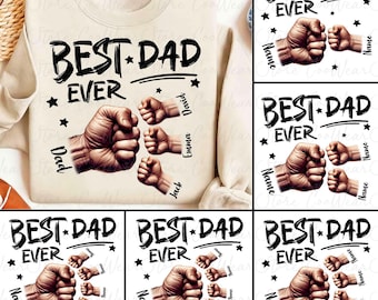 Custom Dad Fist Bump Set Png, Baby Toddler Kid Dad Fist Bump Png, Dad Life Png, New Daddy Gift, Dad and Son Png, Happy Father's Day Png