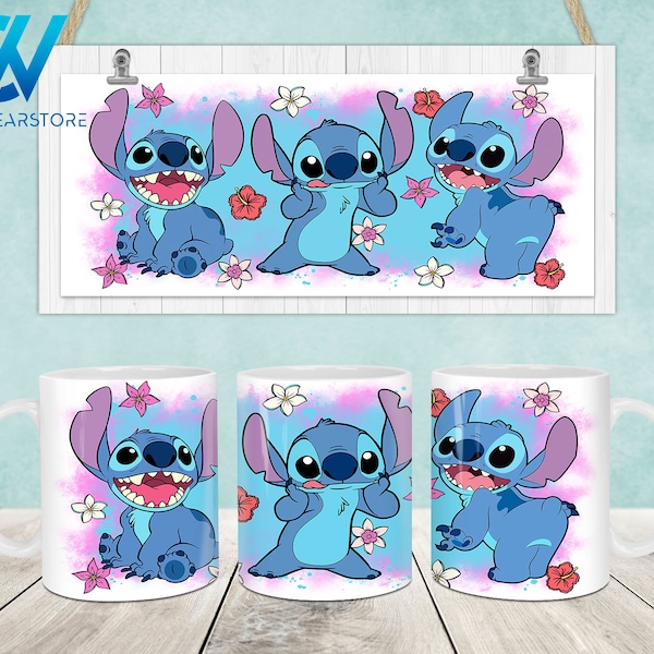 Emballage de tasse de personnages de dessins animés, Modèle de tasse de 11 oz et 15 oz, Mug de 11 oz dessin animé png, Mug de 15 oz (PNG), Designs de mugs, Mugs à café, Design par sublimation de tasse