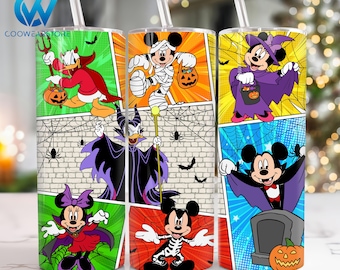 Involucro per bicchiere sottile da 20 once del fantasma del mouse di Halloween, Png per bicchiere sottile da 20 once del cartone animato di Halloween, avvolgente per bicchiere dritto e affusolato con zucca di Halloween