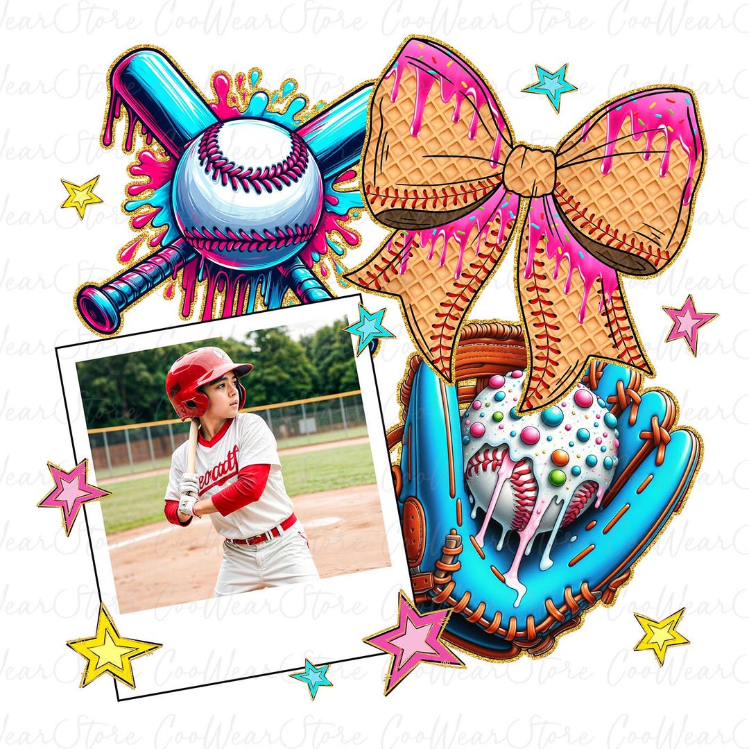 Custom Baseball Photo Coquette Bow Png, Baseball Mama Png, Game Day Png ...
