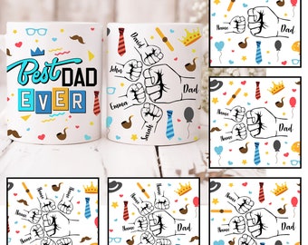 Personalized Dad Fist Bump Mug Wrap, Dad 11oz Mug Template, Dad 11oz Mug Png, Fathers Day Mug Sublimation Design,Dad Mug