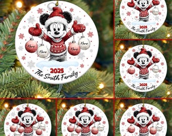 Benutzerdefinierte Weihnachtsfamilie Ornament Png, Familienmitglieder Runde Verzierung Sublimation, Weihnachten Maus Verzierung Png, Weihnachten 2025 Verzierung Png