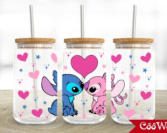 Cartoon Characters 16oz Glass Can Wrap, Cartoon Halloween 16 oz Glass Can Png, 16 oz Libbey Glass Can Wrap, 16 oz Tumbler Wrap Png Sublimate