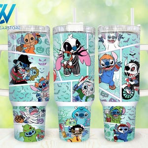 Cartoon Characters 40oz Tumbler Wrap Png, Cartoon 2 pieces 40 oz Tumbler Png, Halloween Cartoon Tumbler 40oz Png Sublimation Designs
