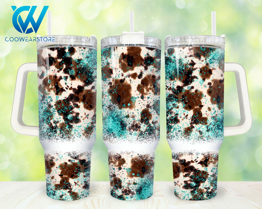 Cowhide 40oz Tumbler Wrap Png, Cow Fur Print 2 Pieces 40 Oz Tumbler Png ...