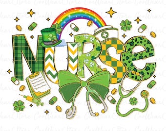 St. Patricks Day Nurse Png, St.Patricks Day Nurse Coquette Png, Nurse St.patricks Day Png, Nurse Png, St.Patricks Png, Shamrock png