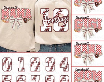Benutzerdefinierte Baseball Mama Kokette Bogen Png, Baseball Mama Png, Spieltag Png, Sport Png, Baseball Png, Baseball Mama, personalisierter Text und Zahl