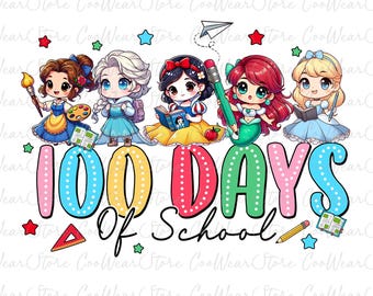 100 Days Of School Princess Png, Cartoon Movie 100 Days Png, Coquette Bow 100 Days Of School Png, Happy 100 Days Of School Png, School Png