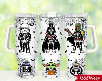 Filmpersonages 40 oz beker omslag png, horrorpersonages 2 stuks 40 oz beker png, horror Halloween-beker 40 oz png-sublimatieontwerpen