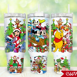 Christmas Characters 40oz Tumbler Wrap Png,Merry Christmas 2 pieces 40 oz Tumbler Png,Cartoon Christmas Tumbler 40oz Png,Sublimation Designs