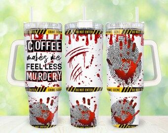 True Crime 40oz Tumbler Wrap Png, Halloween Crime Scene 2 pieces 40 oz Tumbler Png, Halloween Horror Tumbler 40oz Png Sublimation Designs