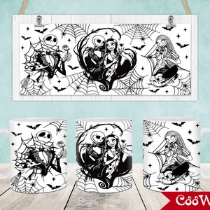 Horror Characters Mug Wrap, 11oz & 15oz Mug Template, Halloween 11oz Mug Png, 15oz Mug Png, Mug Designs, Coffee Mugs, Mug Sublimation Design