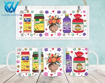 Mama Topper Multipack 11oz Mug Wrap, Spanish Mom 11oz Mug Template, Spanish Mothers Day 11oz Mug Png, Mom Coffee Mugs, Madre Mug Wrap Png