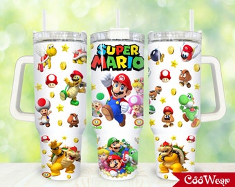 Cartoon Characters 40oz Tumbler Wrap Png, Cartoon 2 pieces 40 oz Tumbler Png, Game Characters Tumbler 40oz Png Sublimation Designs