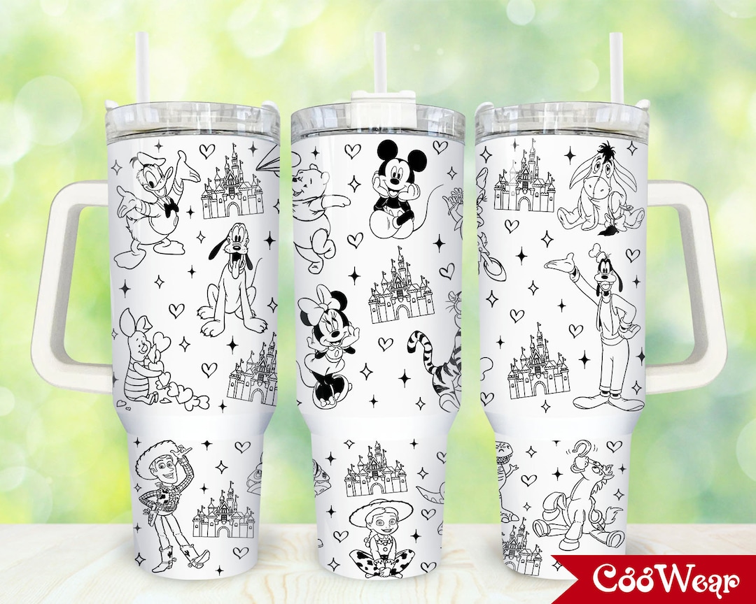 Movies Characters 40oz Tumbler Wrap Png, Cartoon Characters 2 Pieces 40 ...